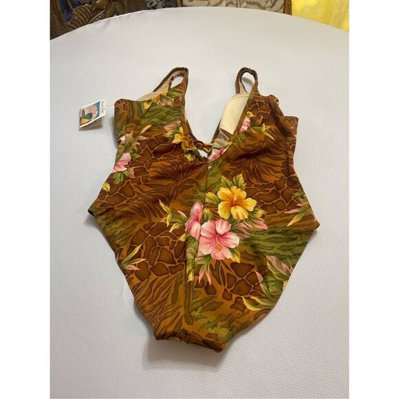 NWT Sun Streak By Newport News Floral One Piece Bathing Suit Swimsuit Plus 20W - Picture 7 of 8